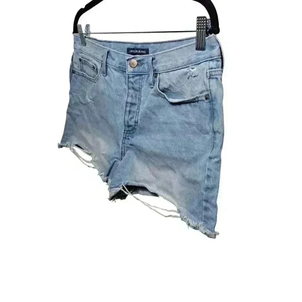 Calvin Klein Cut Off Jeans Booty Shorts Size 10/30 High Waist Denim 90s Beach